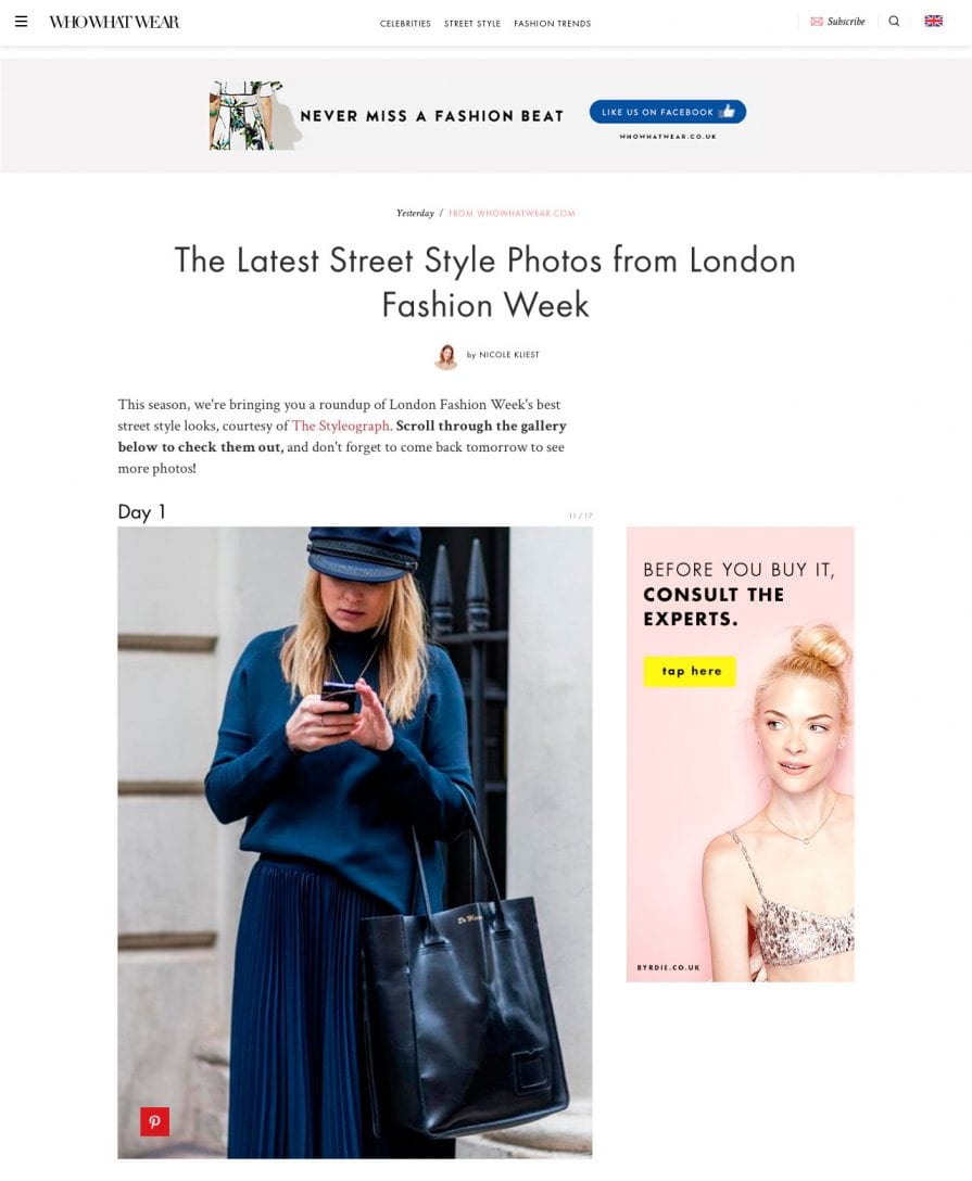 Style&Minimalism | Press | February 2016 | Who What Wear | The Latest Street Style Photos from London Fashion Week AW16