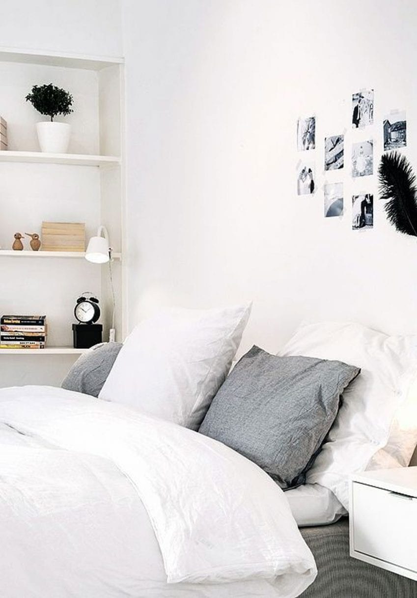 Calming Minimalist Bedroom Moodboard - Style&Minimalism