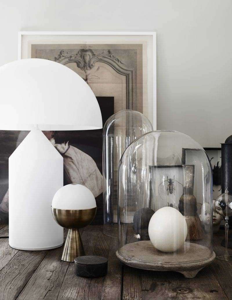Glass globes and white glass lamp | Home of Artilleriet's Owners