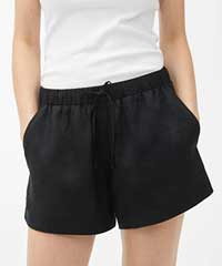 ARKET Linen Shorts in Black