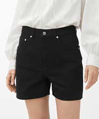 ARKET Organic Cotton Denim Shorts in Black