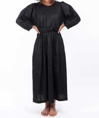 The Regular Quilt Dress Black Linen