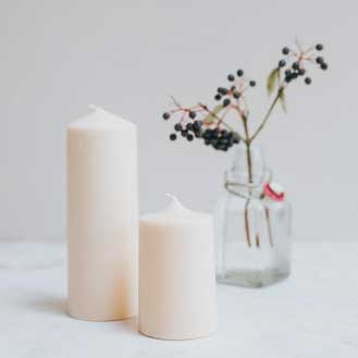 Aerende Natural Rapeseed Wax Pillar Candle, Ivory