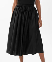 ARKET Wide Cotton Midi Skirt Black