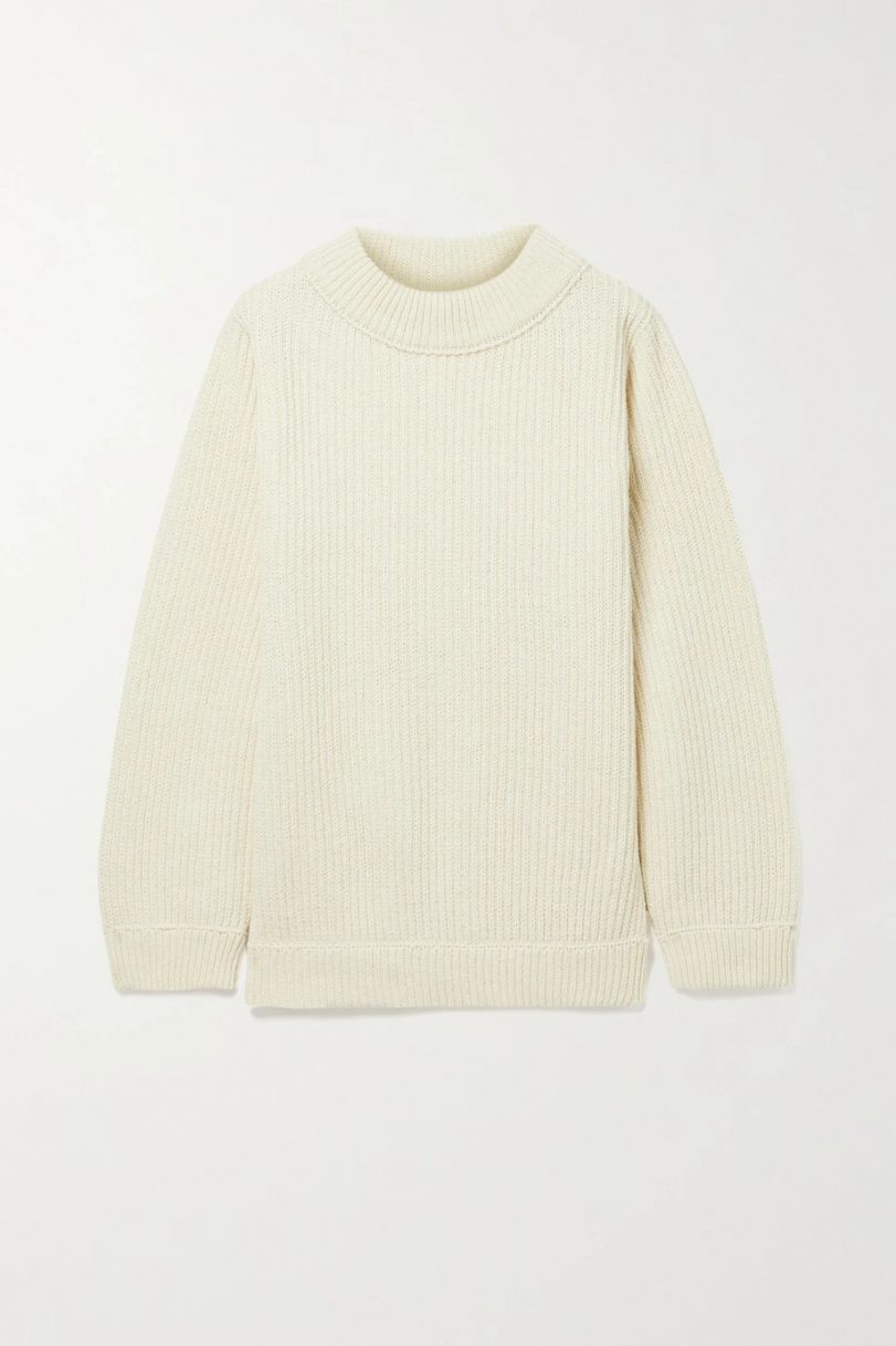 BASERANGE + NET SUSTAIN Tauro ribbed recycled wool and organic cotton-blend sweater