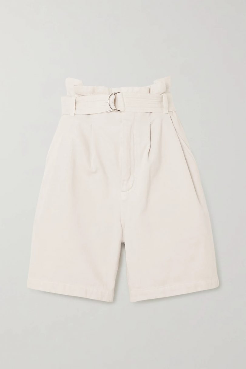 CITIZENS OF HUMANITY + Space for Giants Kora belted organic cotton-twill shorts